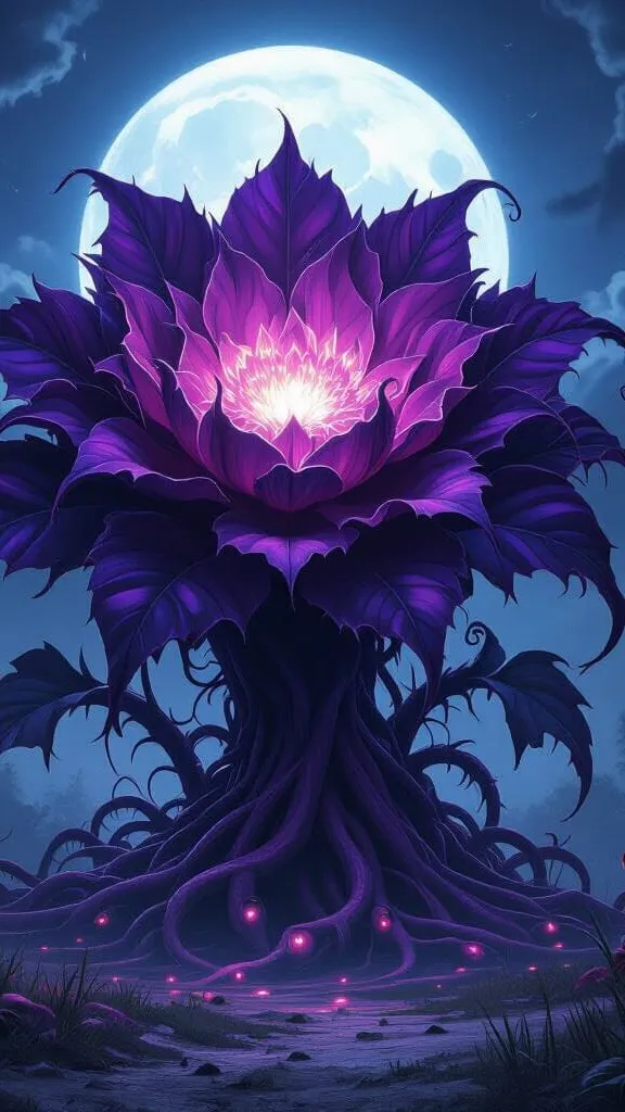 ai character: Moonbane ivy background