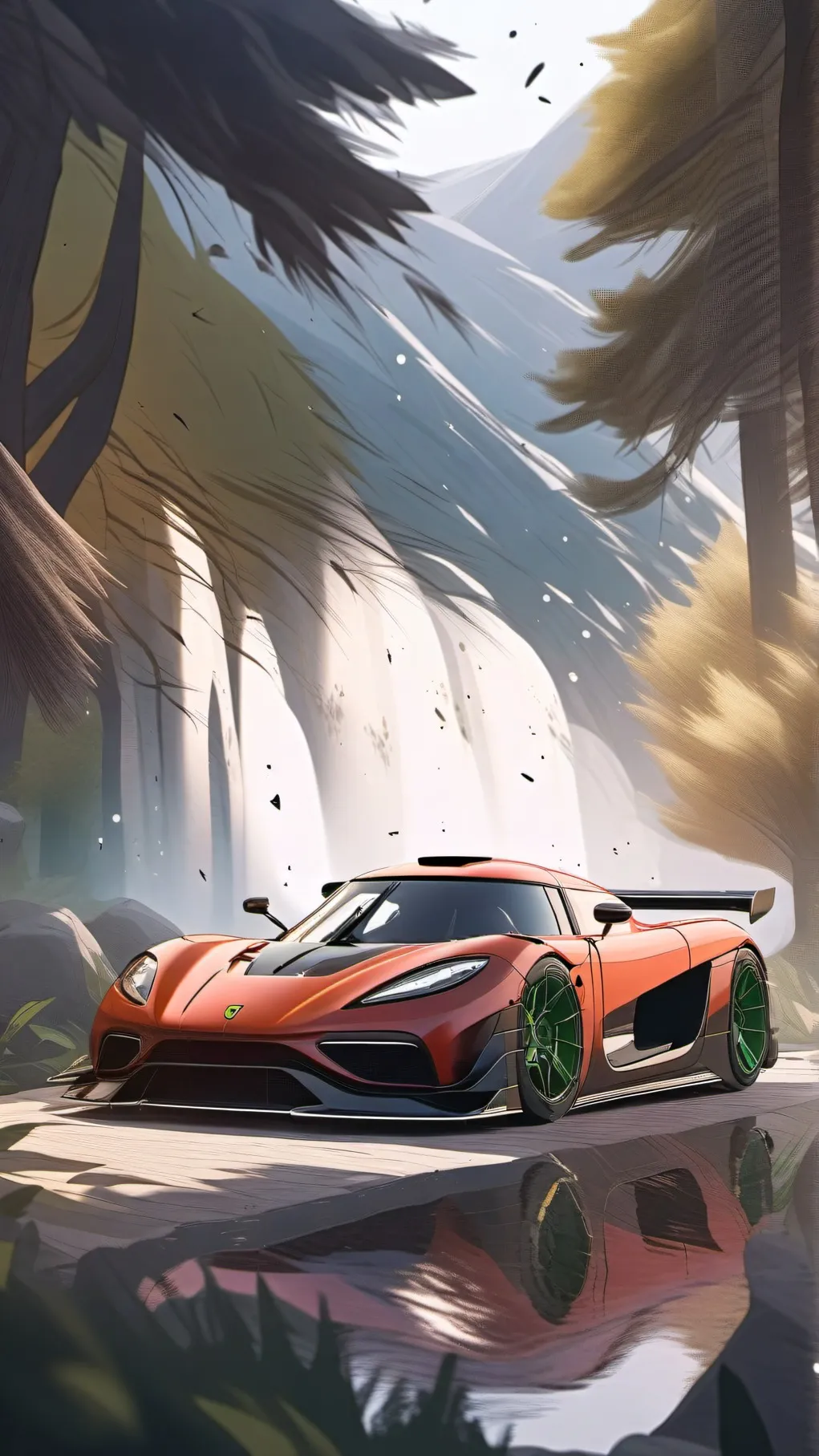 ai character: Koenigsegg jesko background