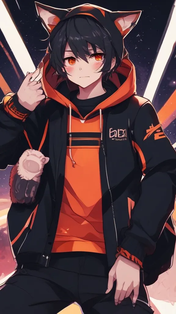 ai character: Flame background