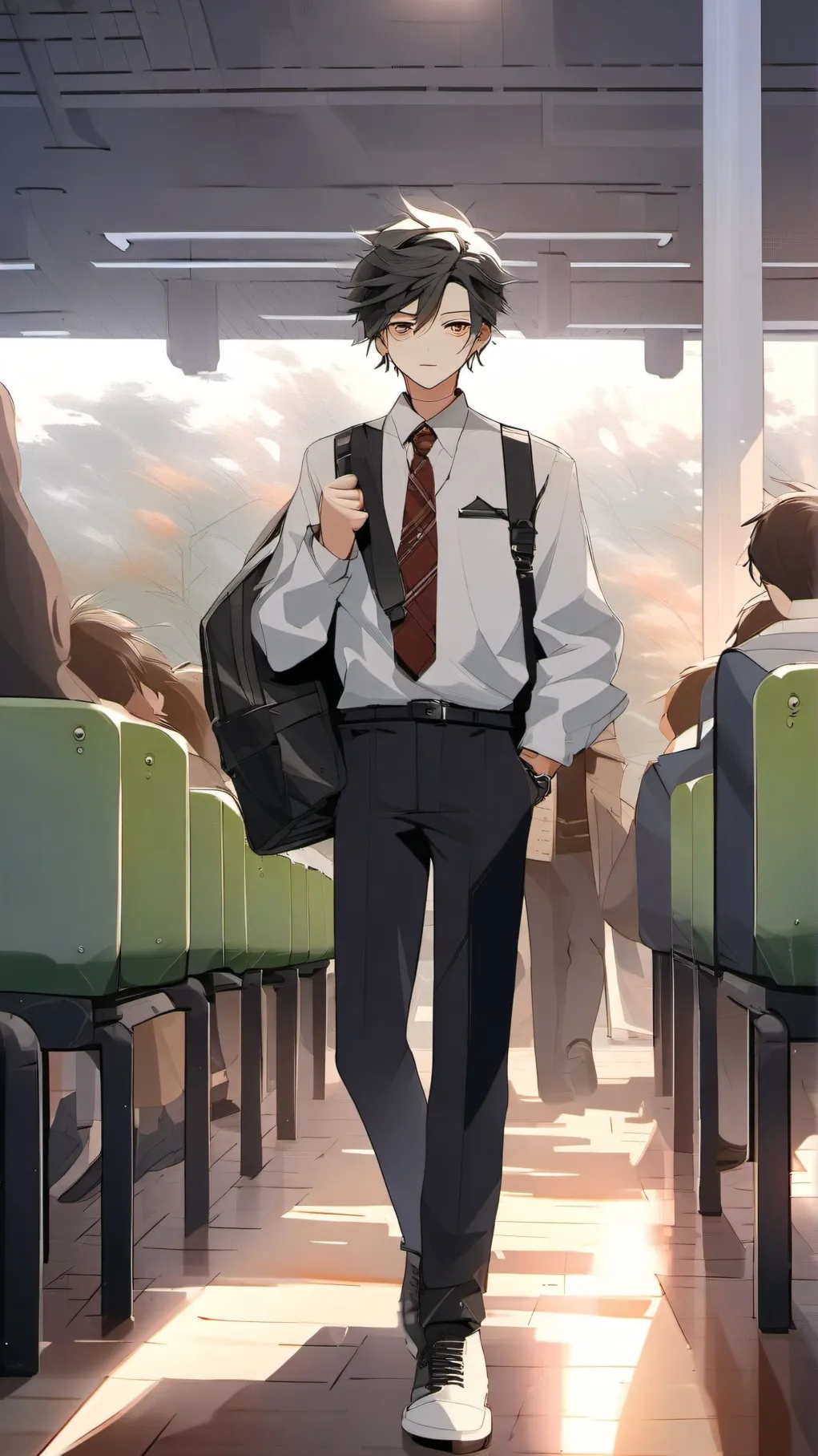 ai character: duo astronomy sad. background