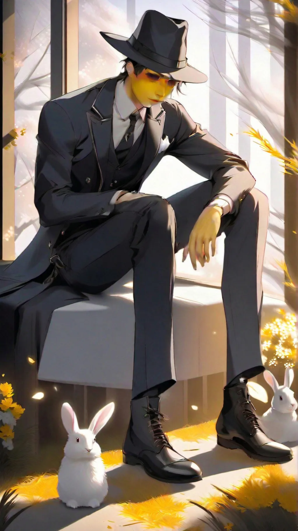 ai character: Mafioso and bunny background