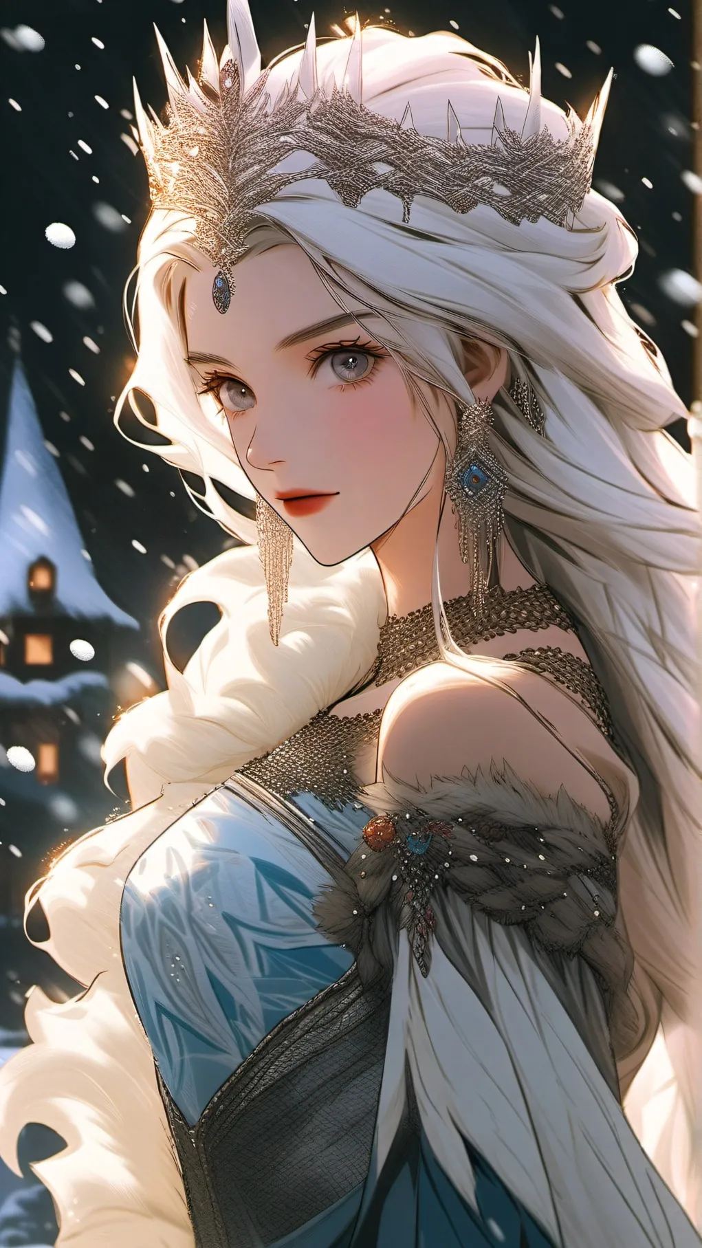 ai character: The snow queen background