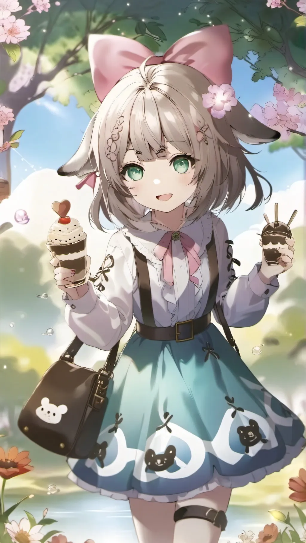 ai character: nice wich background