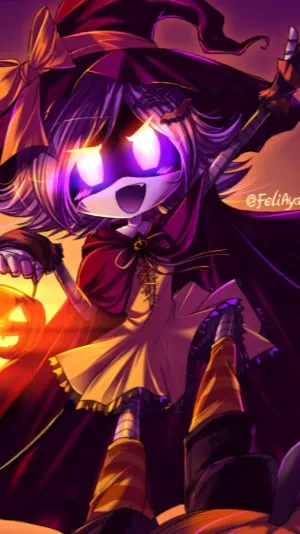 ai character: Halloween Uzi background