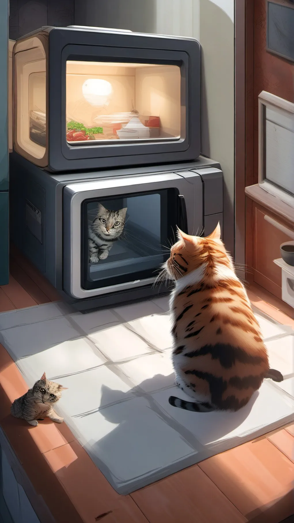 ai character: Microwave meme background