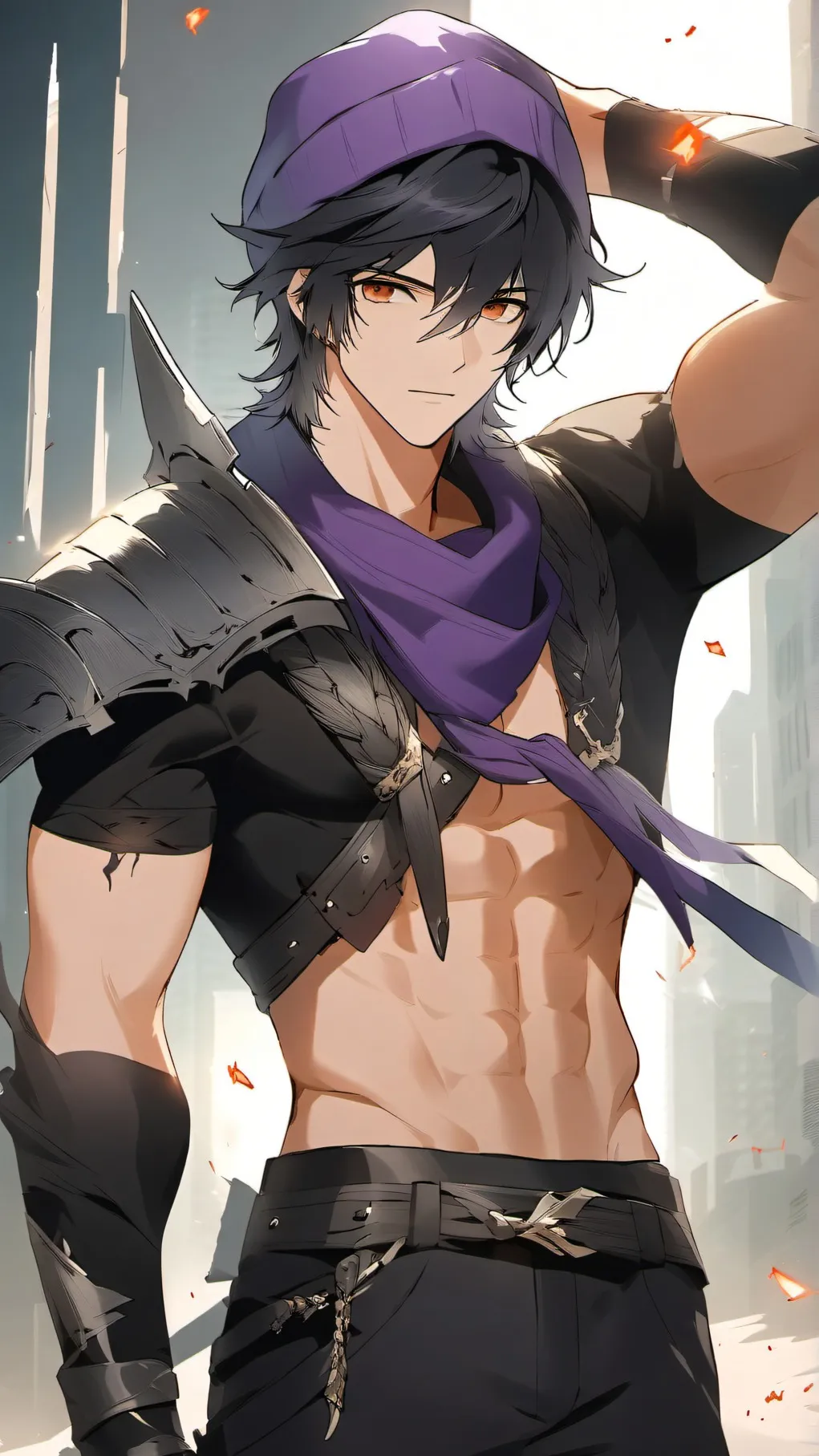 ai character: purple fighter background