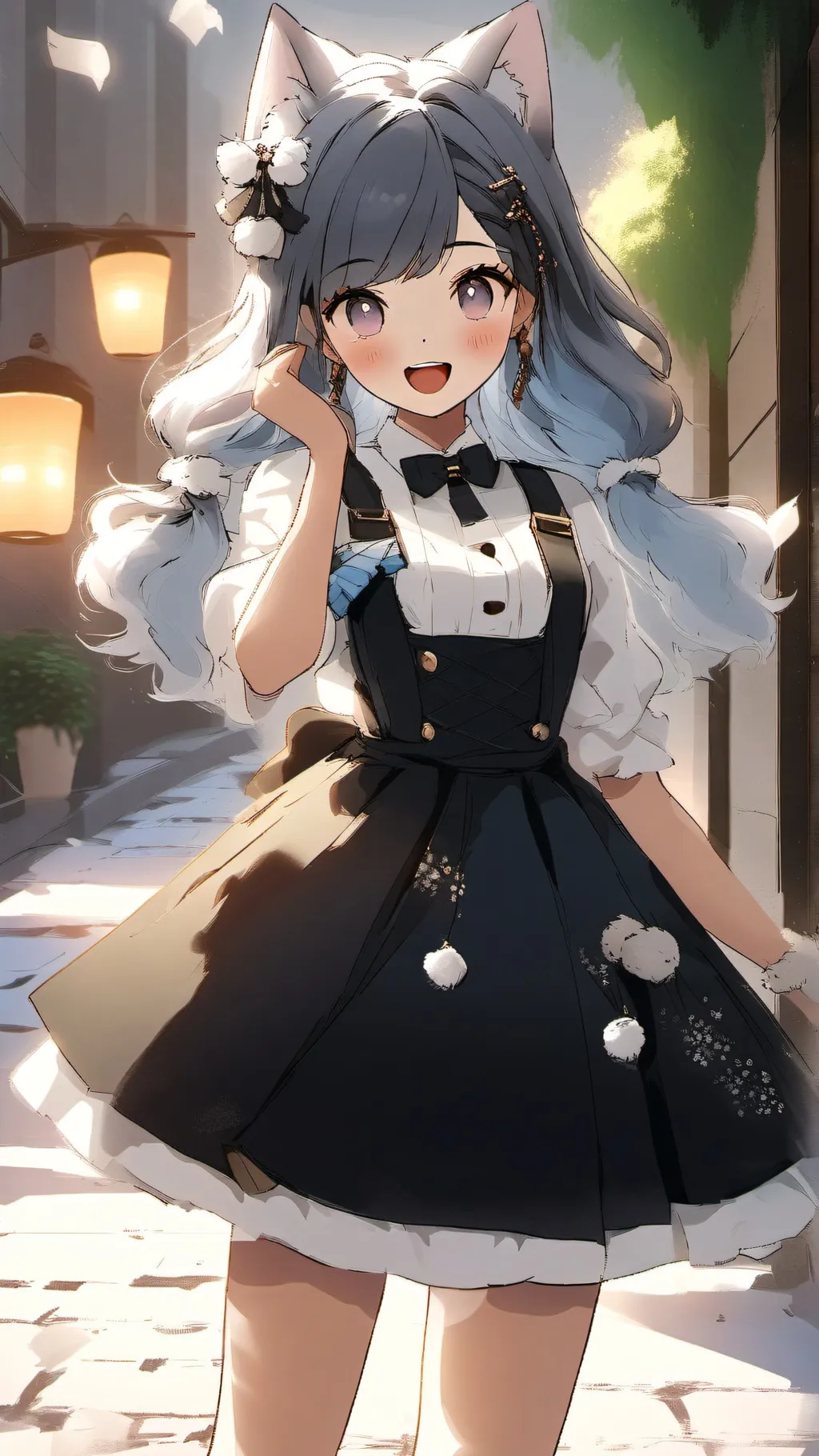 ai character: maid girl background
