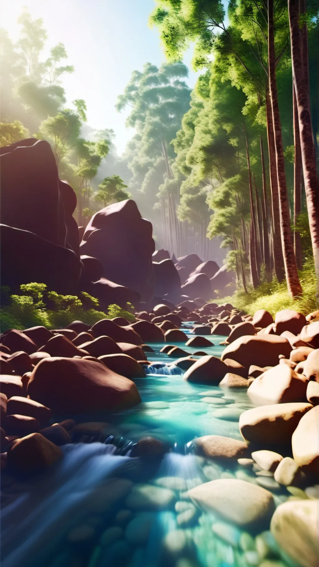 ai character: Un rio  background