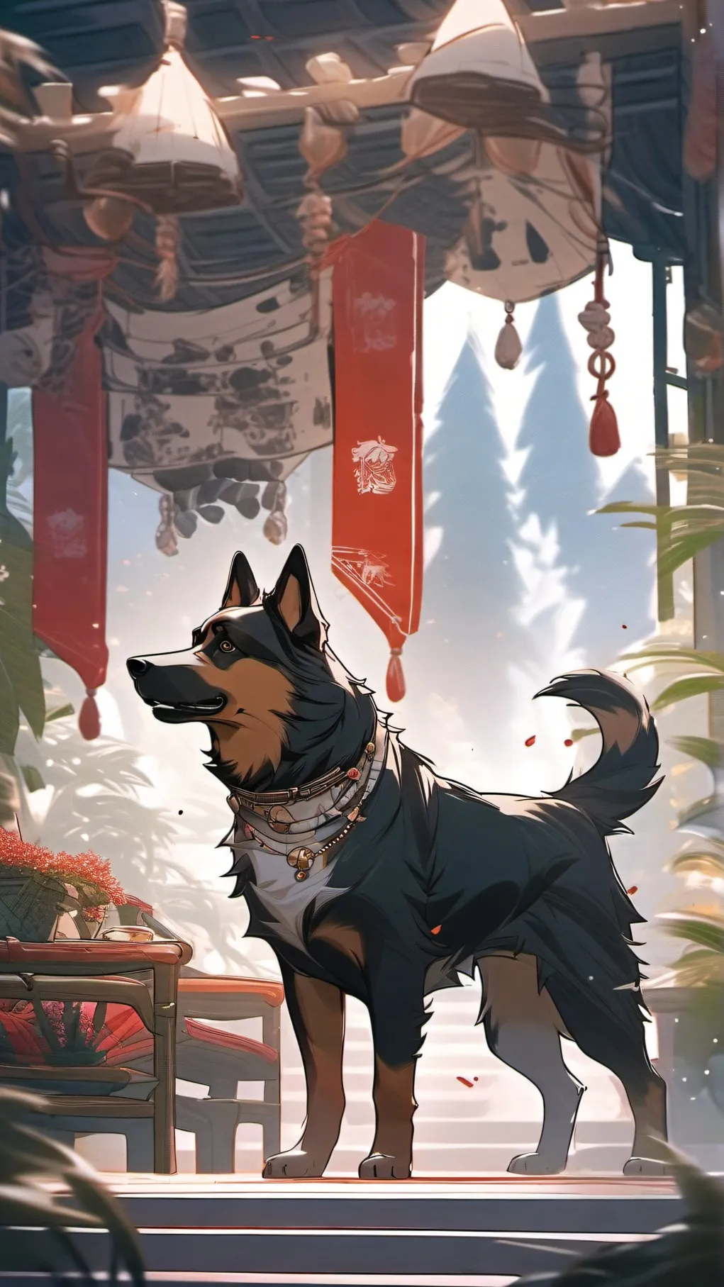 ai character: dog background