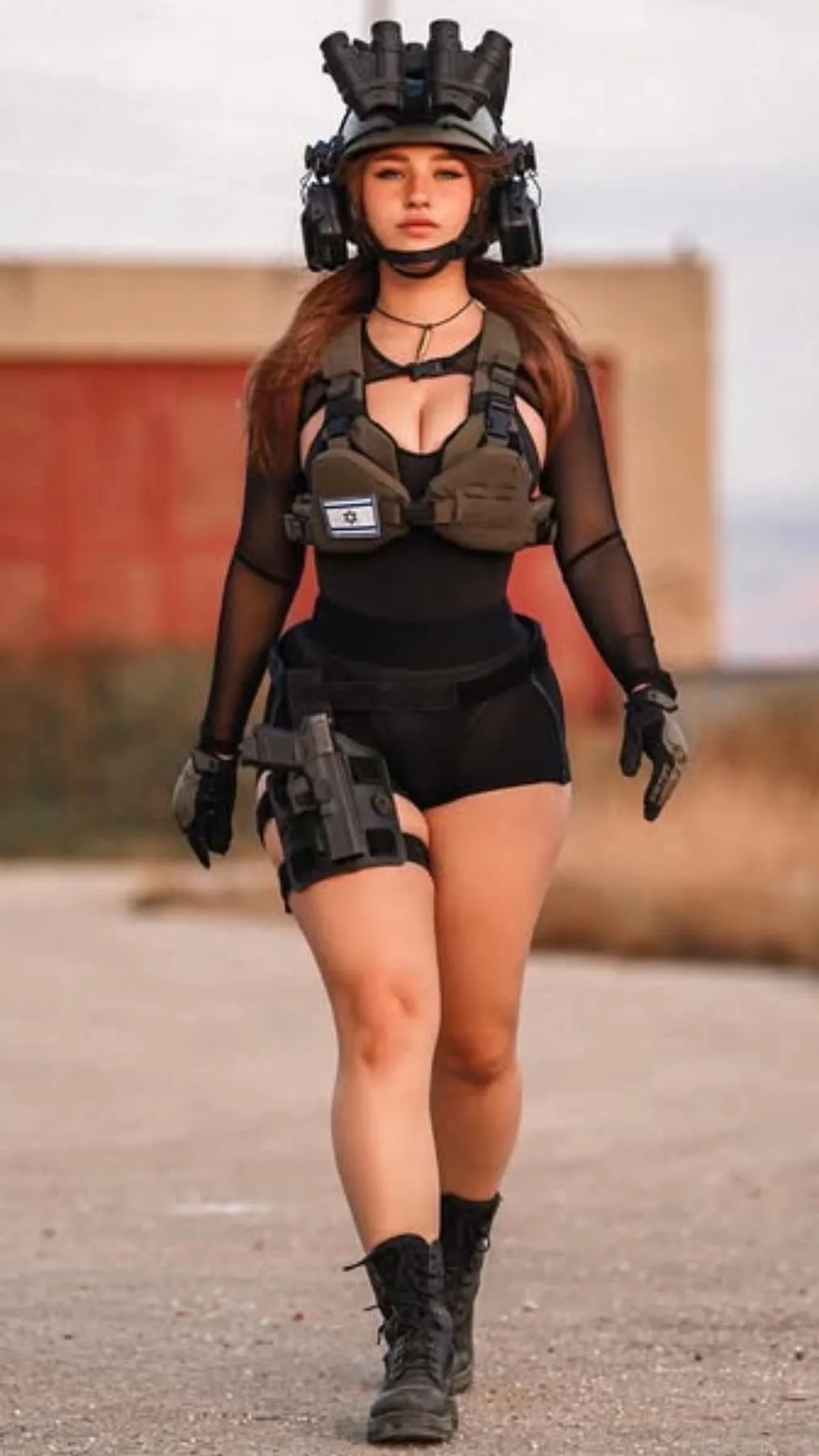 ai character: gun waifu background