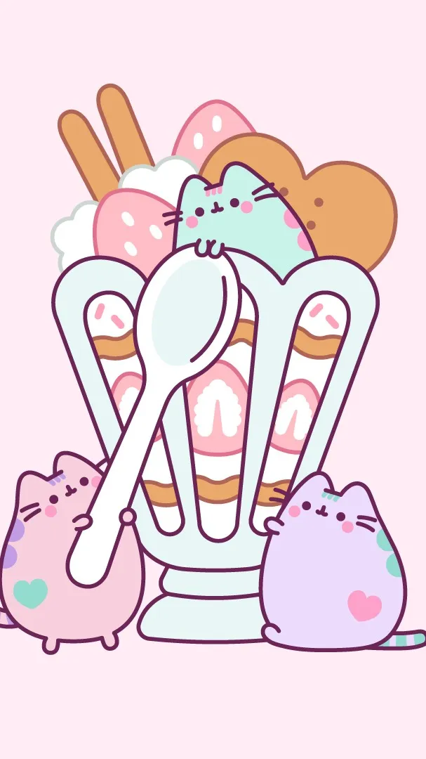 ai character: Pastel Pusheen(s) background