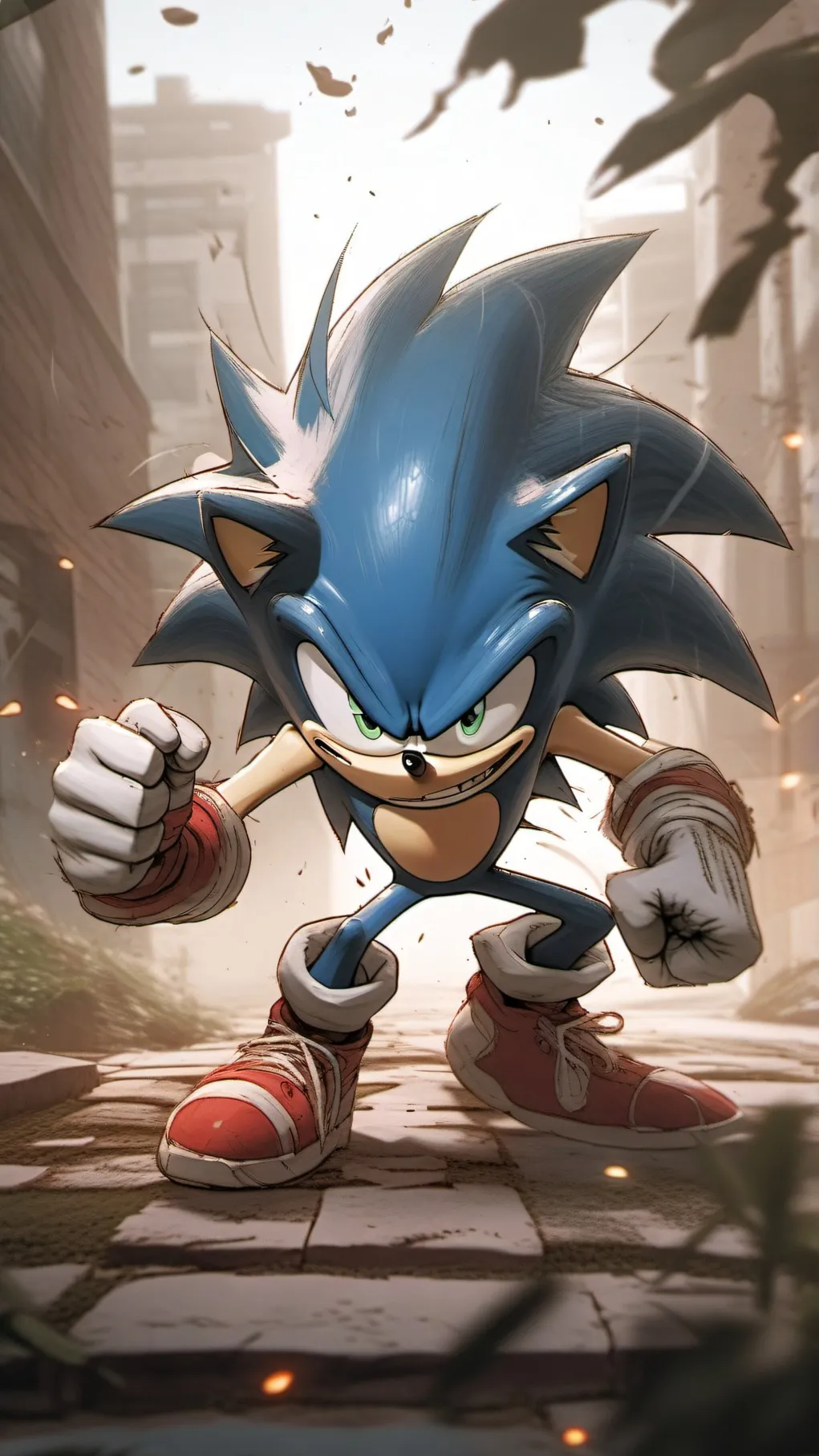 ai character: Angry sonic background