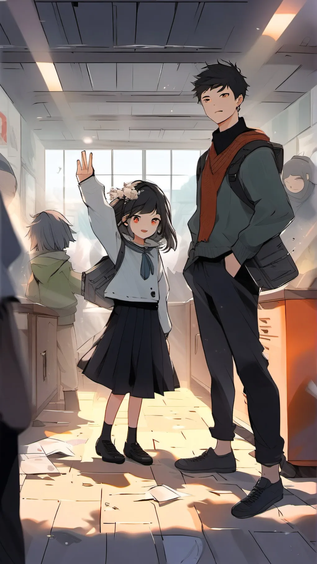 ai character: chaotic school background