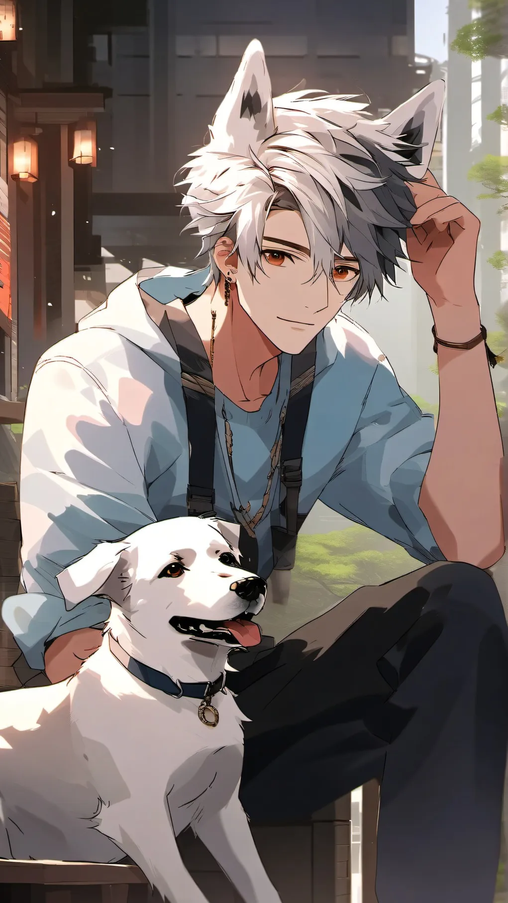 ai character: Dog Jace background
