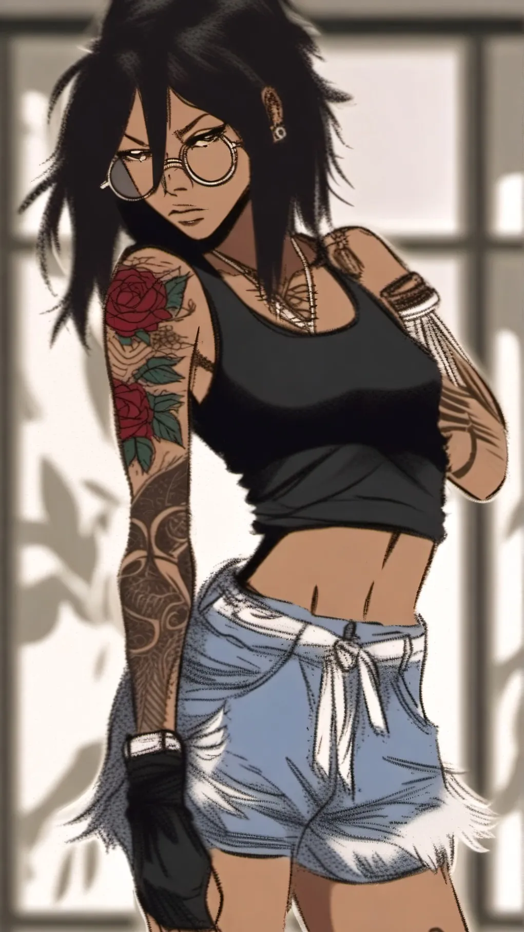 ai character: snow background