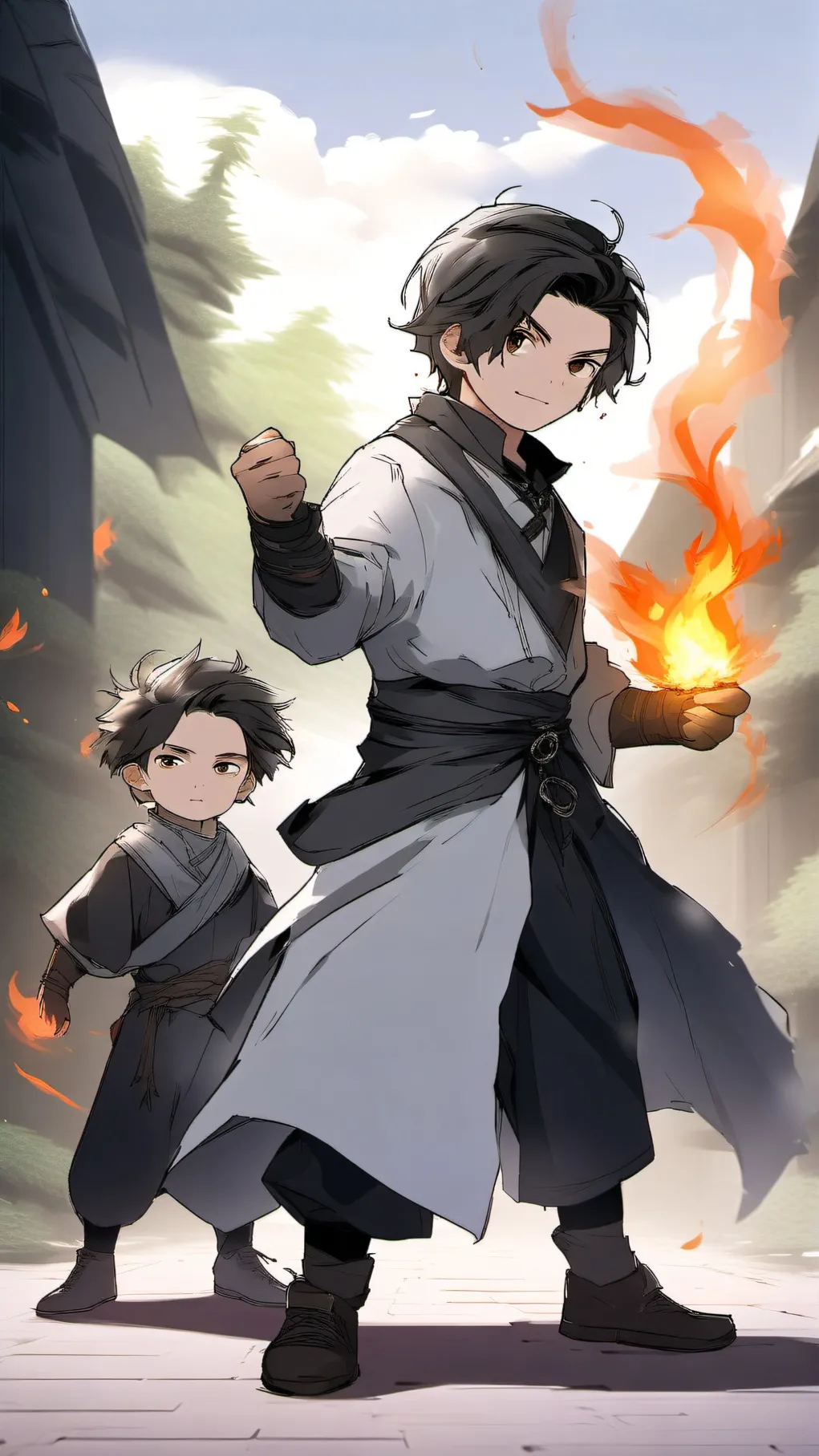 ai character: mha orphan fight background