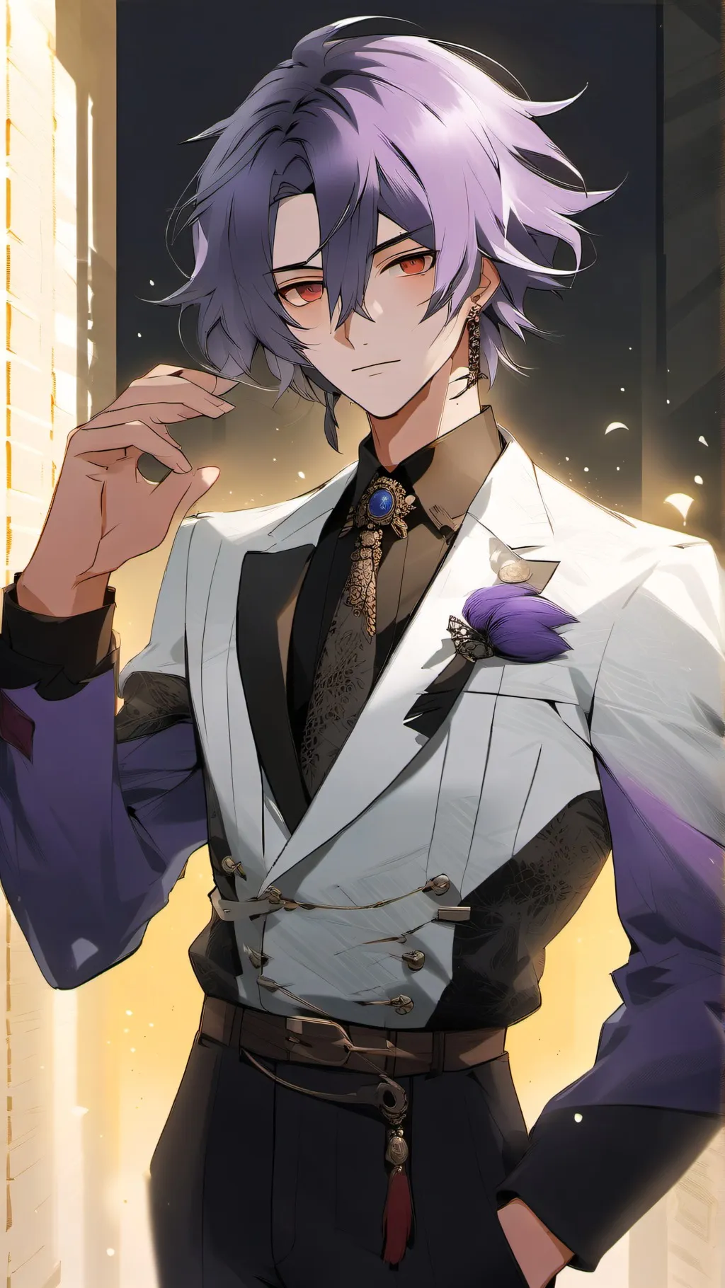 ai character: Purple background