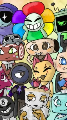 ai character: ~dandys world eek~ background