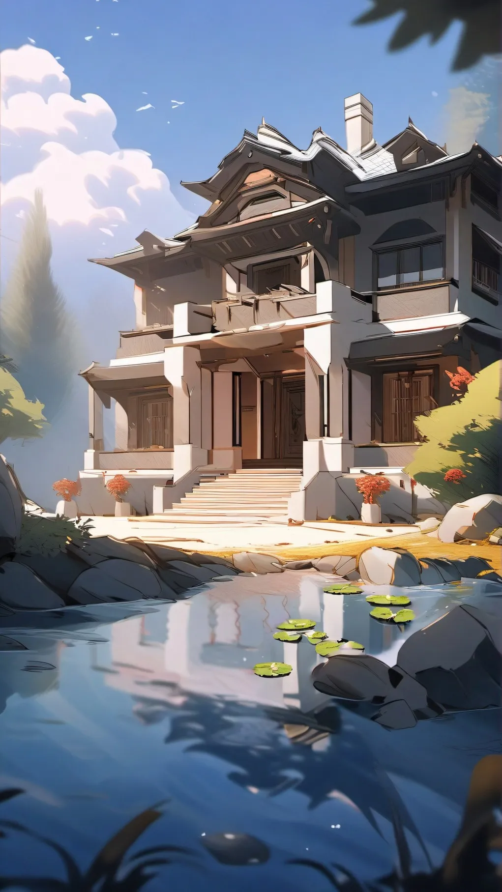 ai character: Boys only house  background