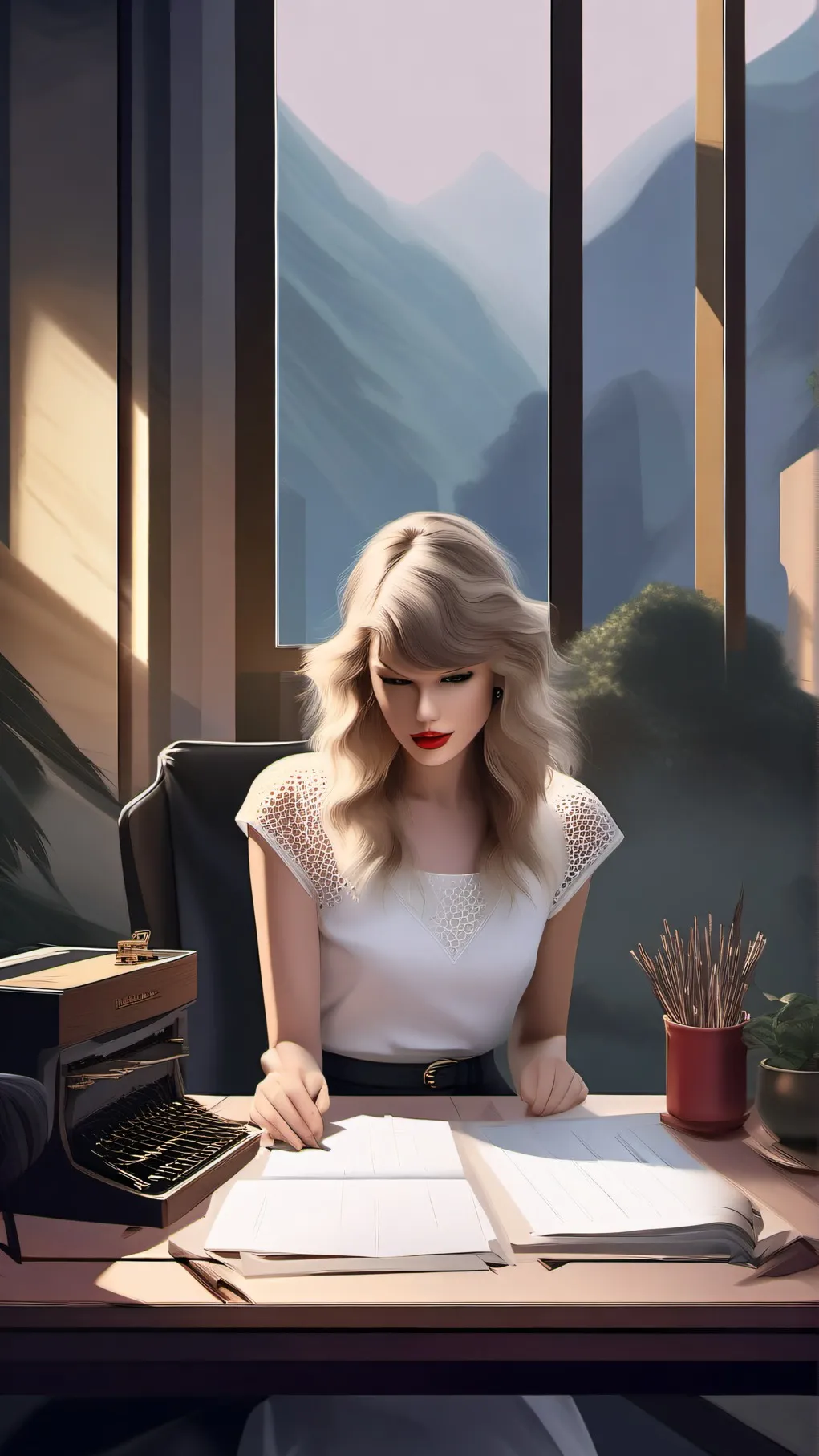 ai character: Taylor swift  background