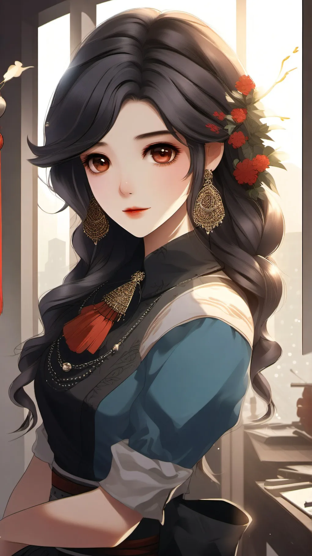 ai character: blue background