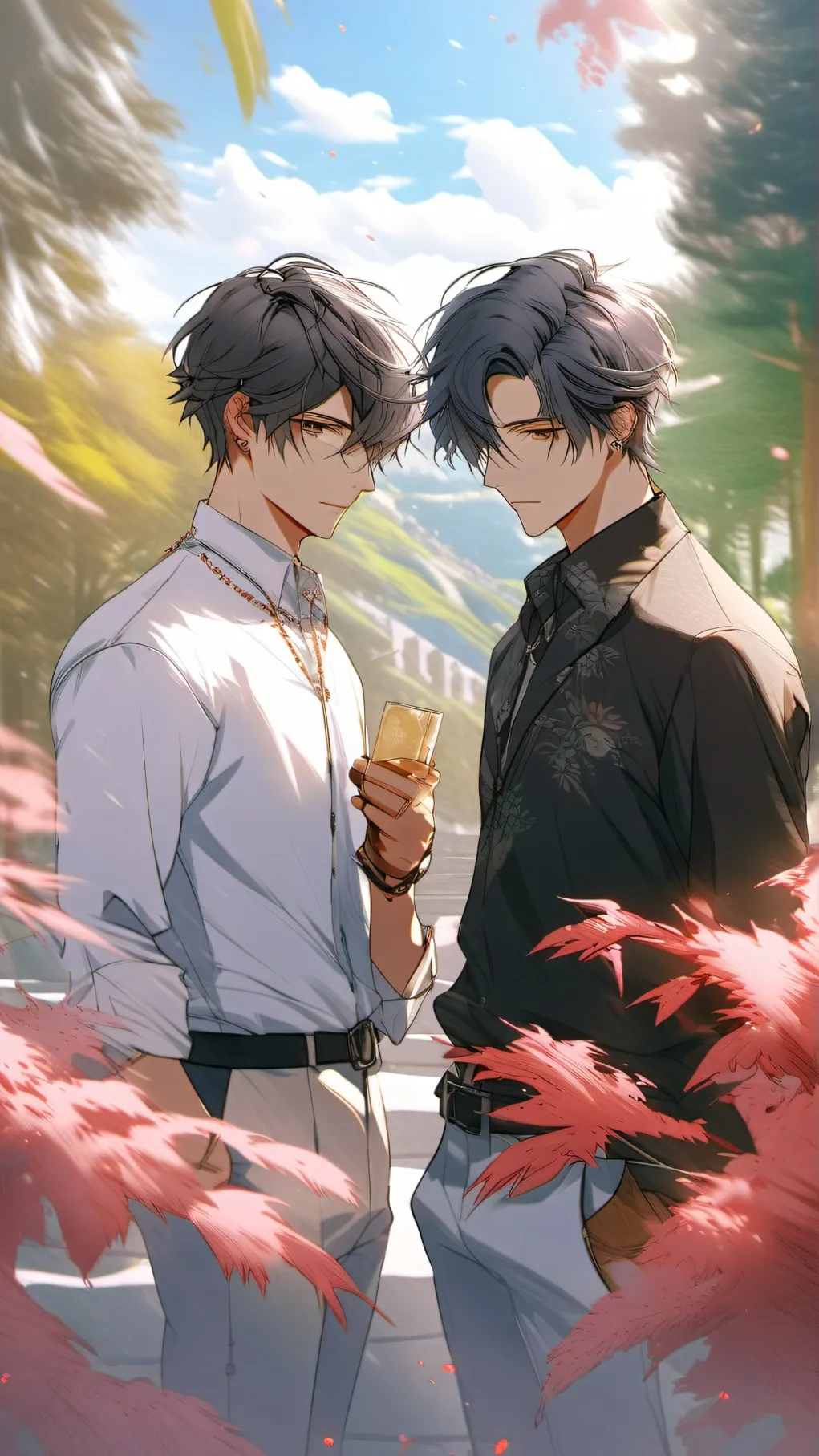 ai character: snow background