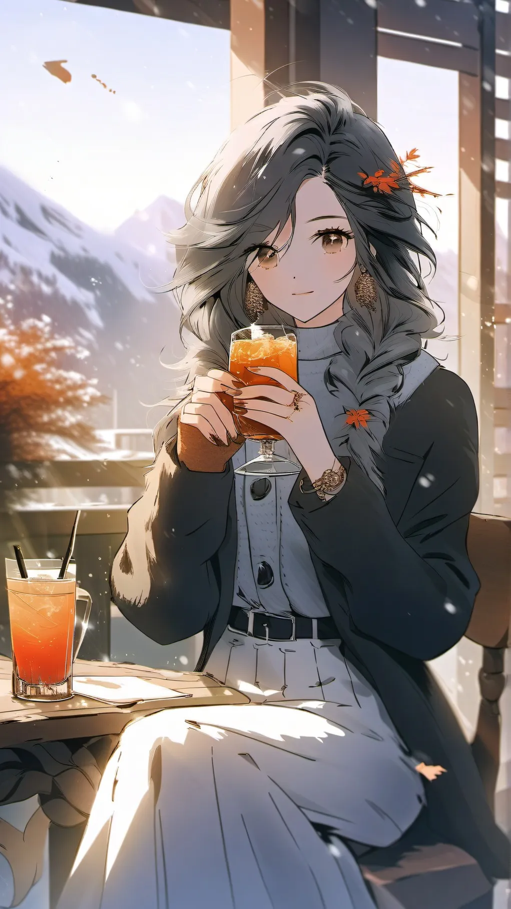 ai character: Winter's day background
