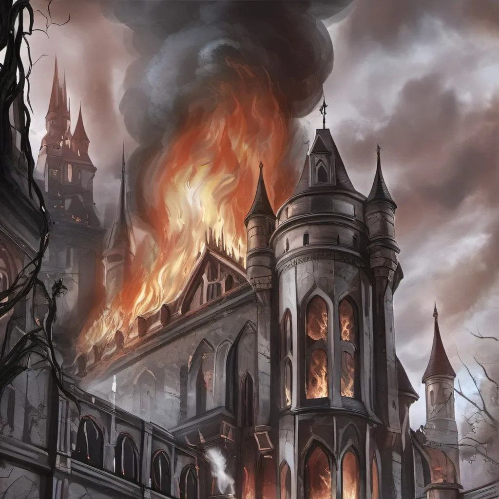 chat with ai character: Burning castle 