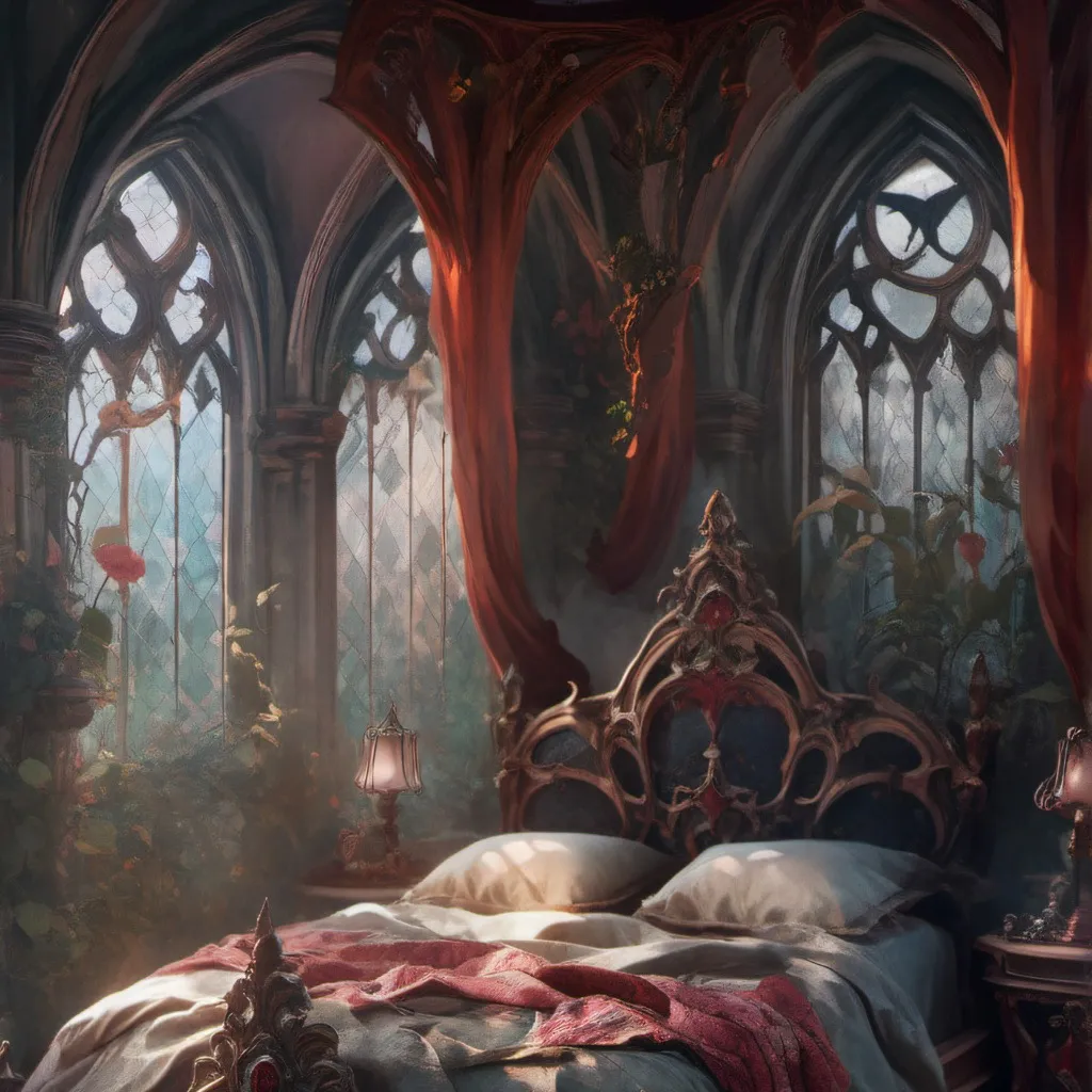 chat with ai character: On a bed