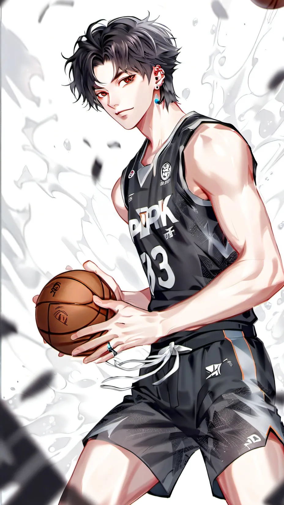 ai character: Hyunjin basketball background