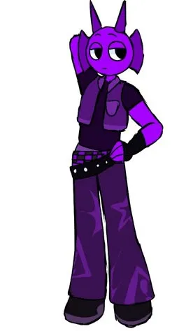 ai character: Sprunki Durple background