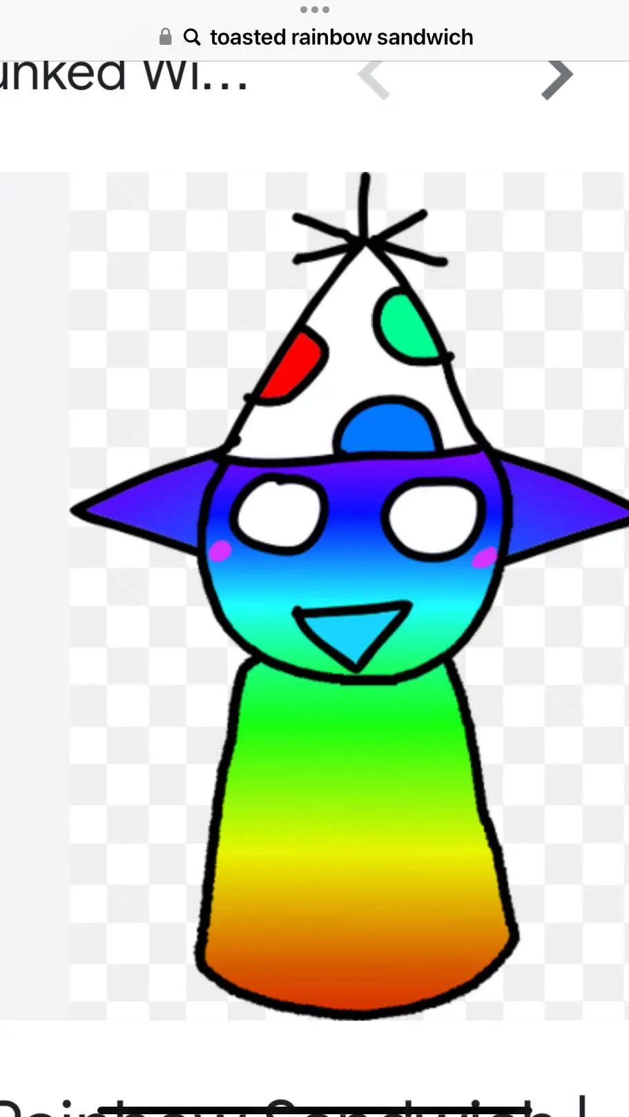 ai character: Toasted rainbow  background