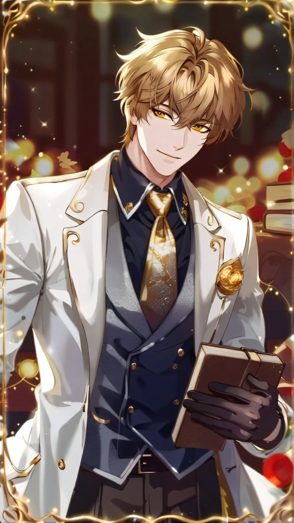 ai character: BLack-Gold background