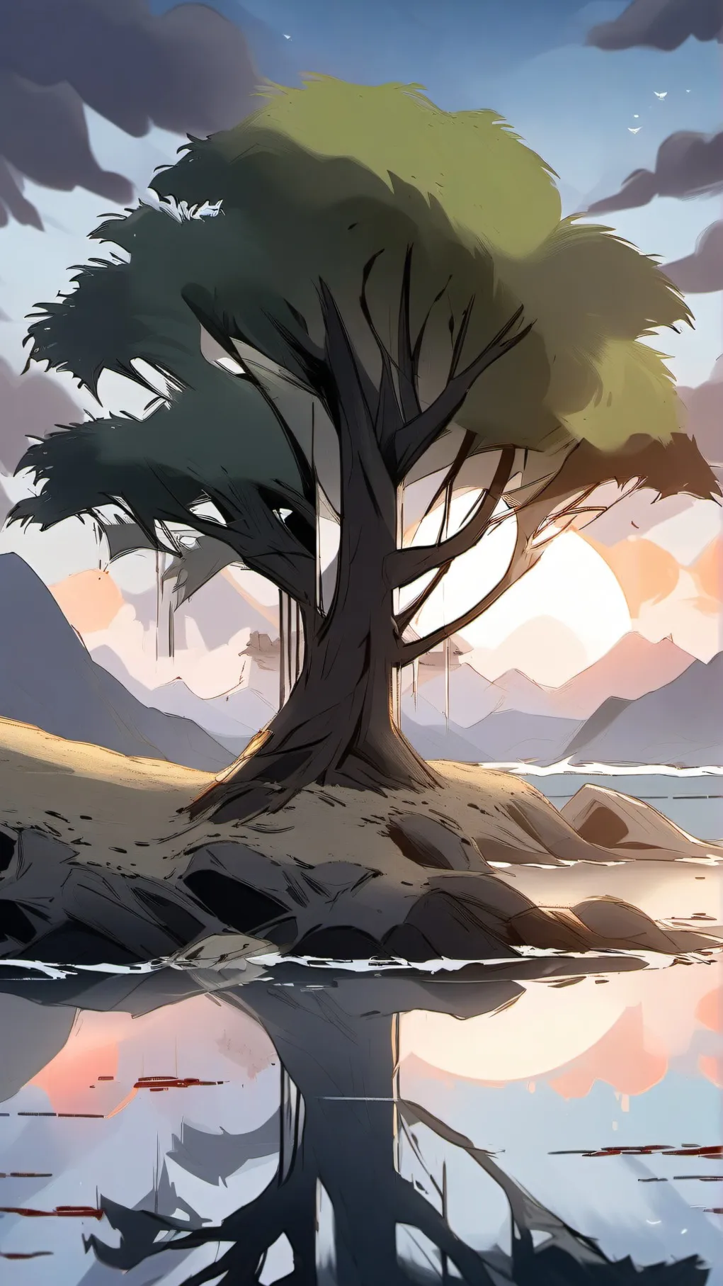 ai character: Sun and Moon show background