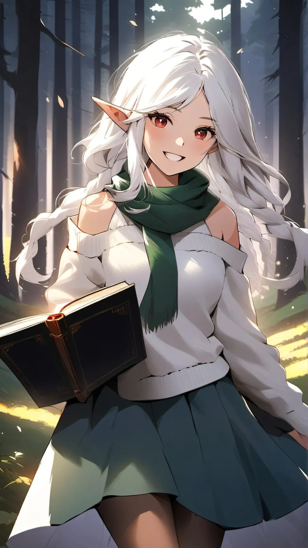 ai character: ella in the woods background