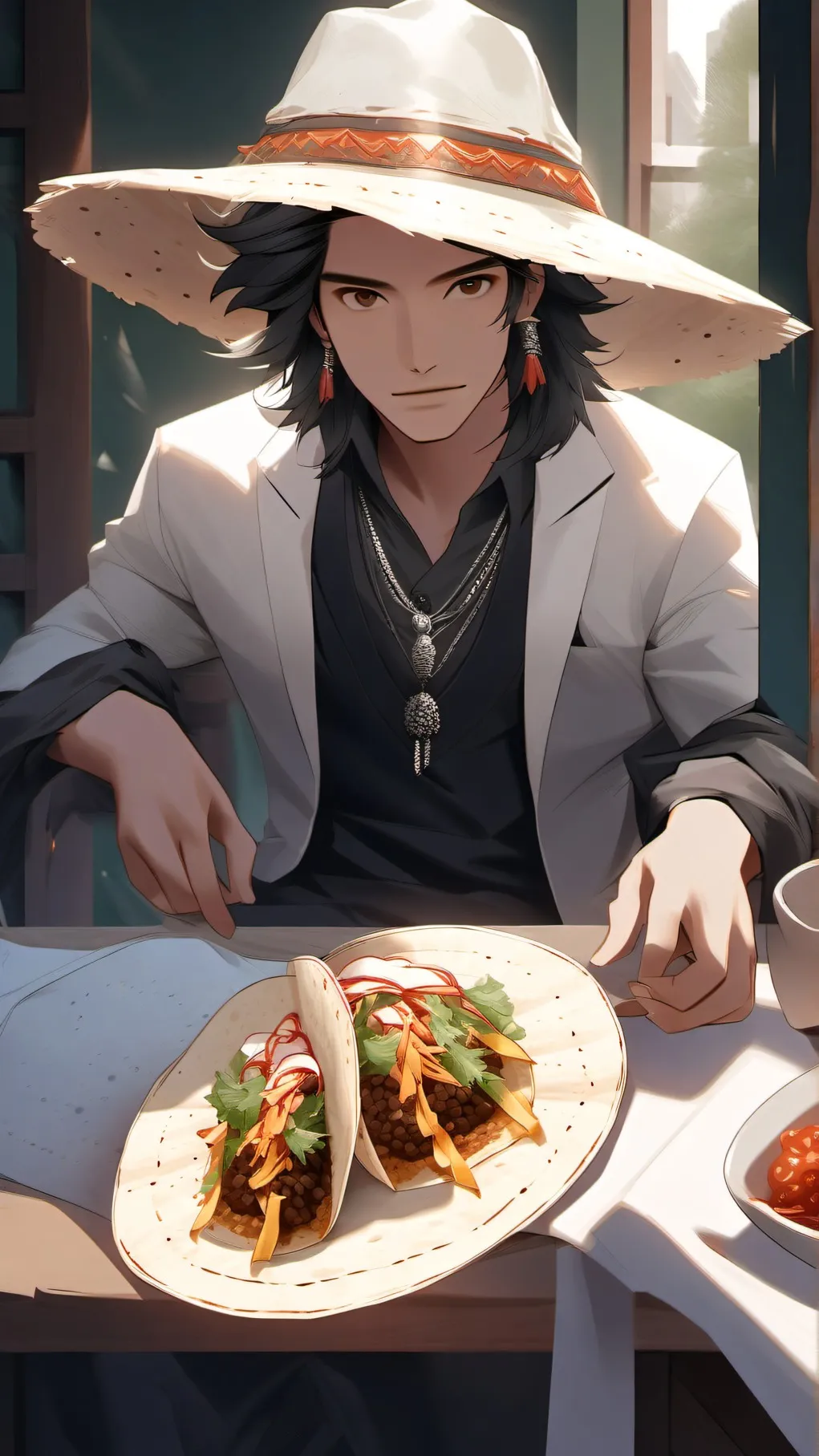 ai character: TACOOOO background