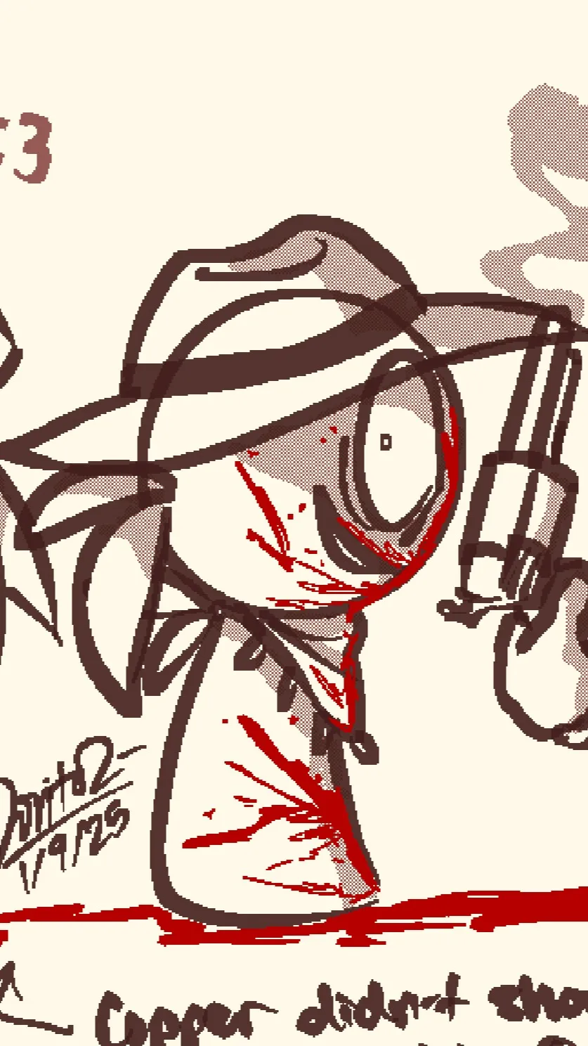 ai character: insane copper background