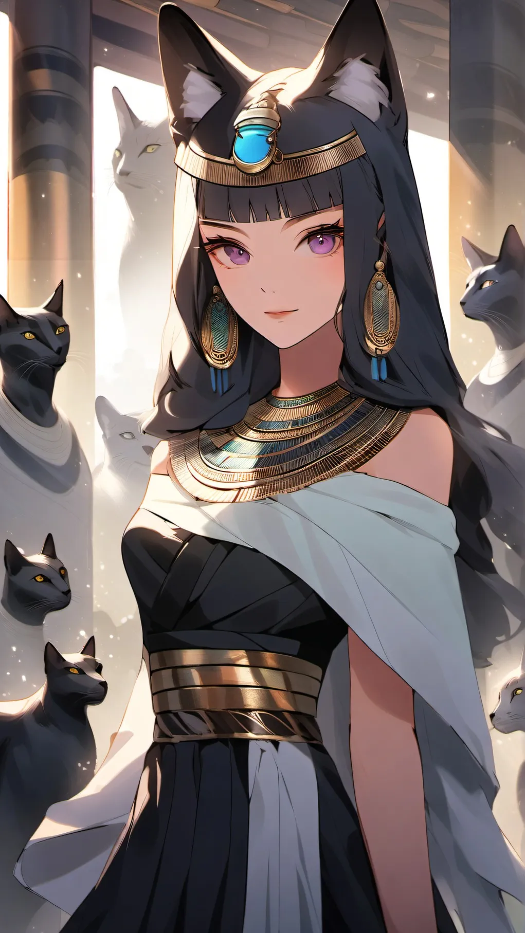 ai character: Bastet - Goddess background