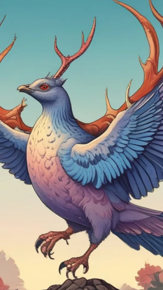 ai character: PigeonAntlers background