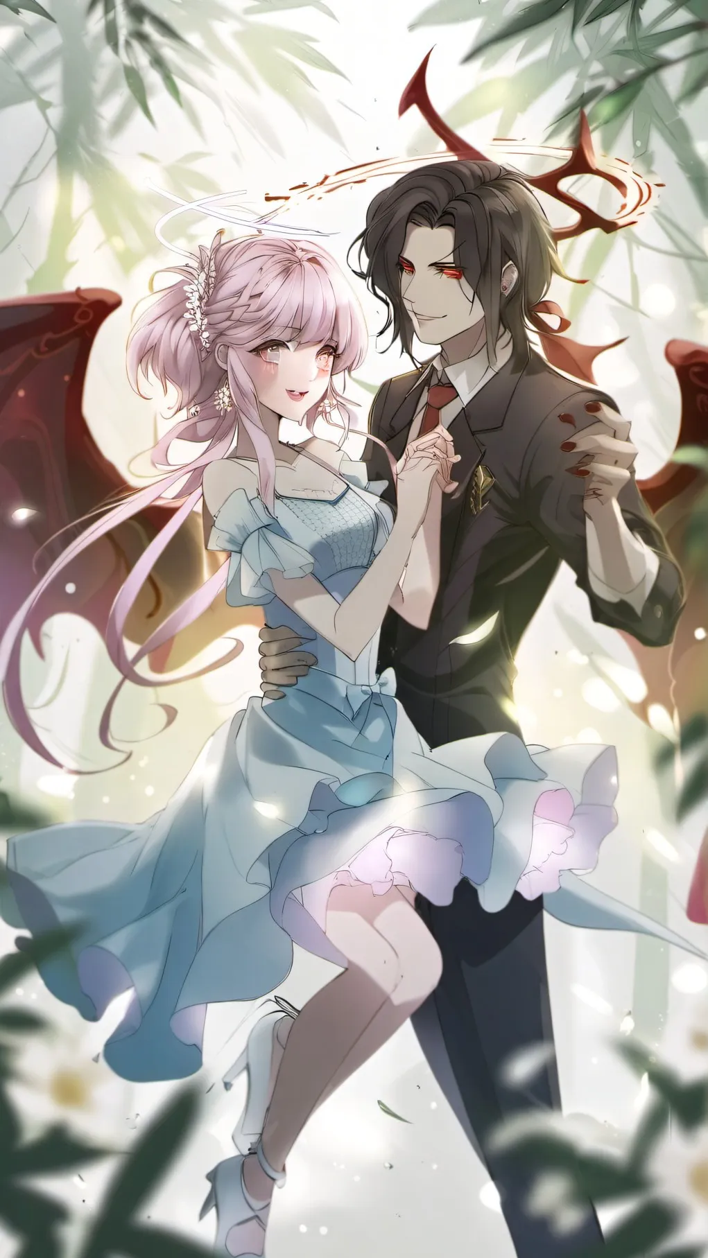 ai character: devil and angel background