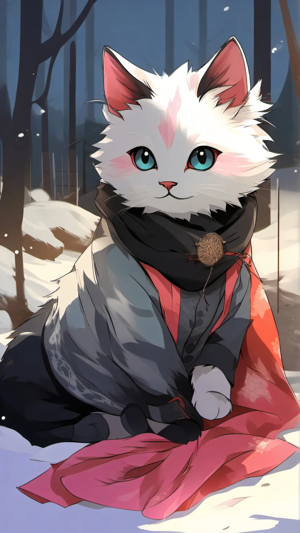 ai character: a cute cat background