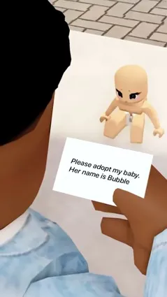 ai character: bubble baby background