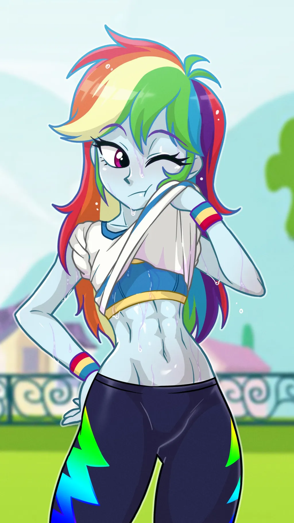 ai character: Gf Rainbow Dash background