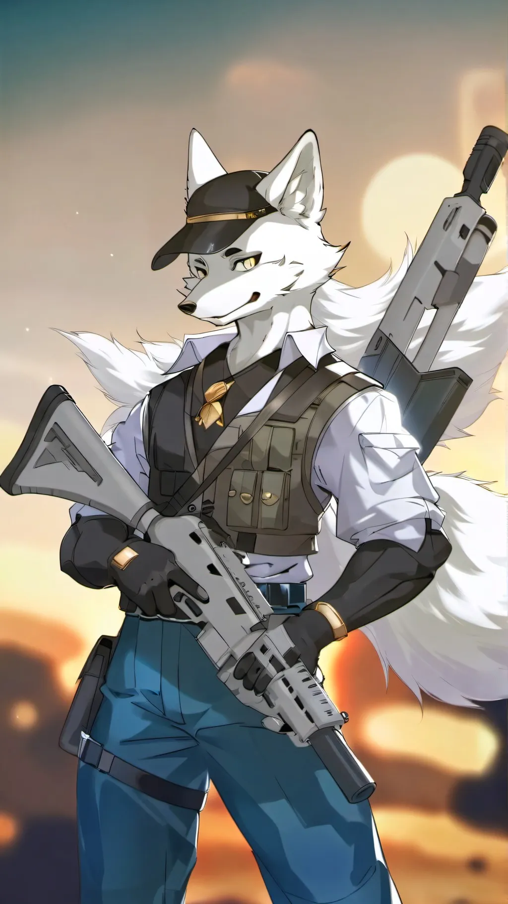 ai character: Silver background