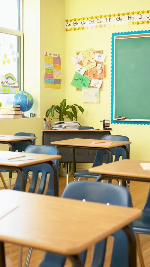 ai character: Sml classroom background