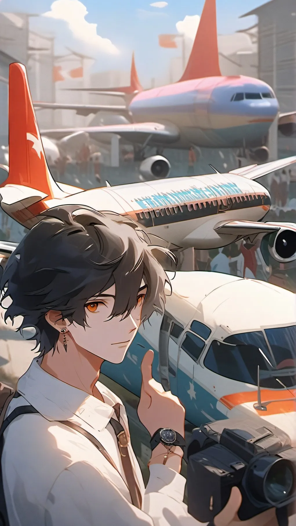 ai character: sprunki air plane background