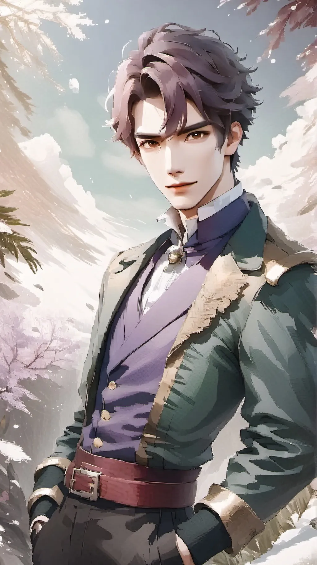 ai character: Purple  background