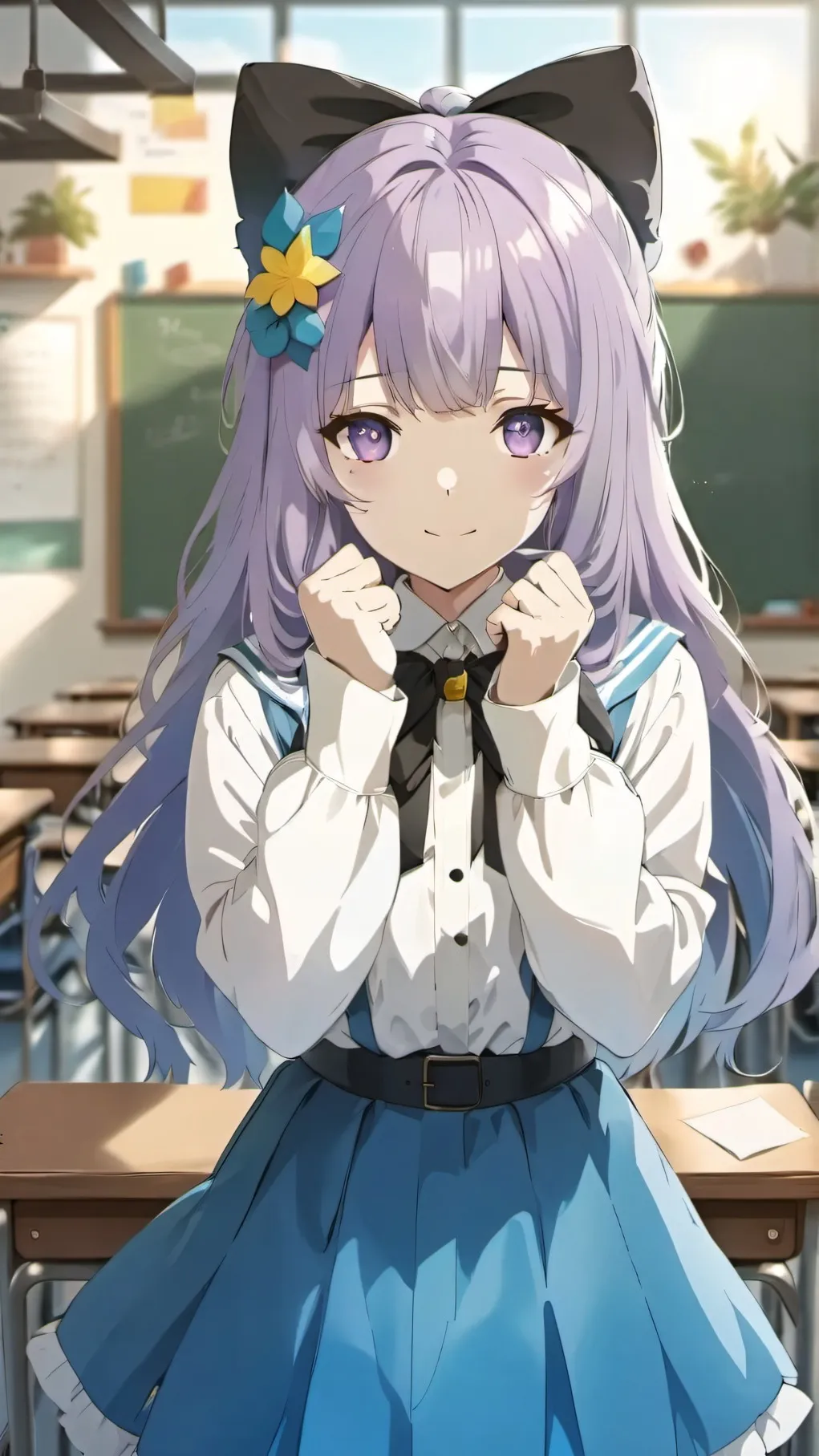 ai character: Violet background