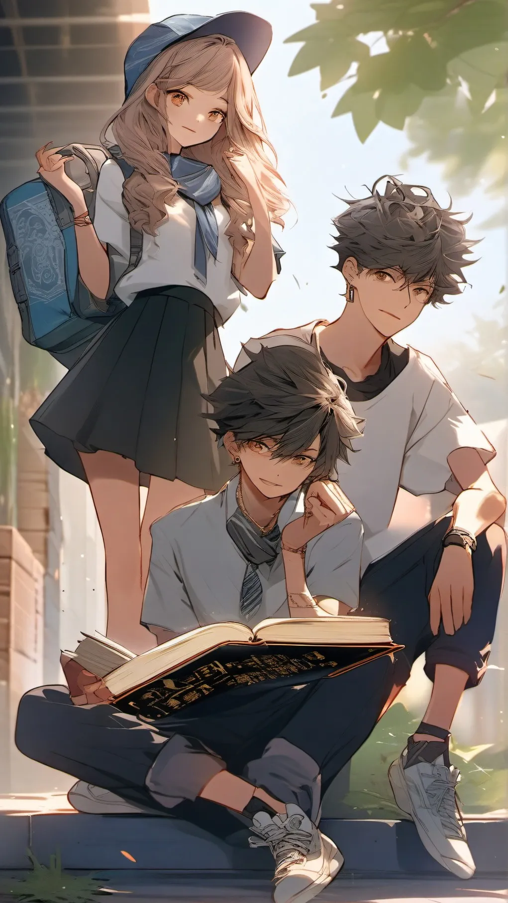 ai character: ava,mike,max background