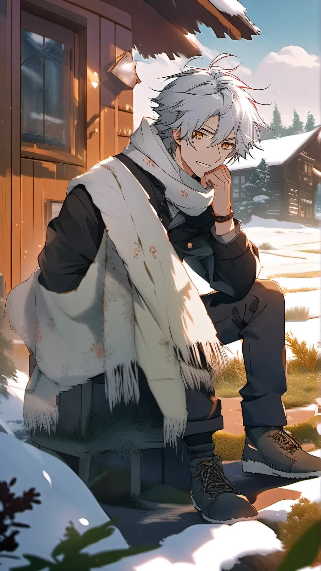 ai character: Winter background